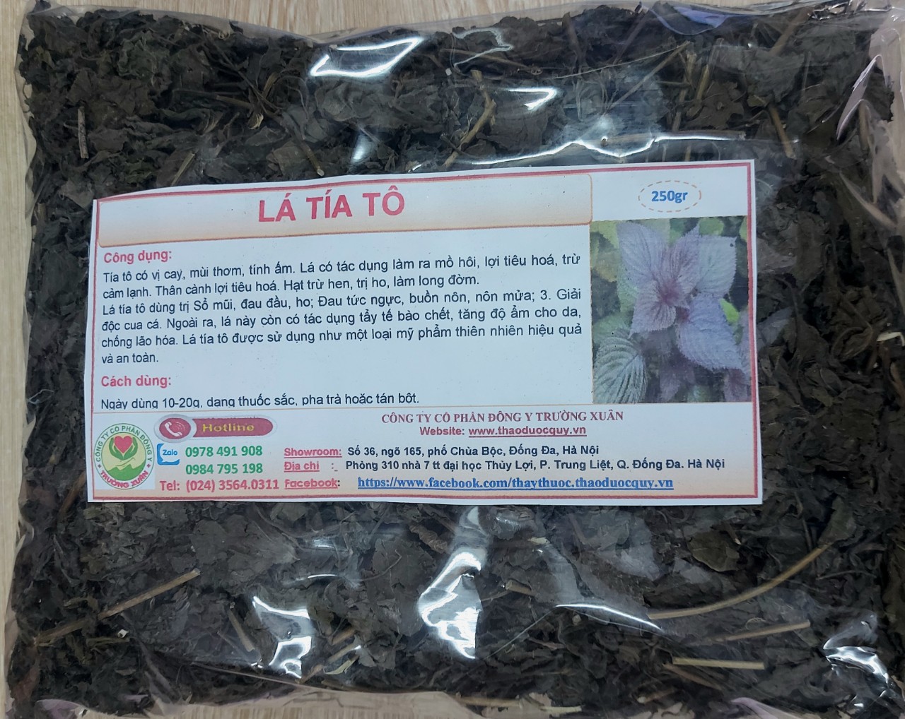 Lá tía tô phơi khô